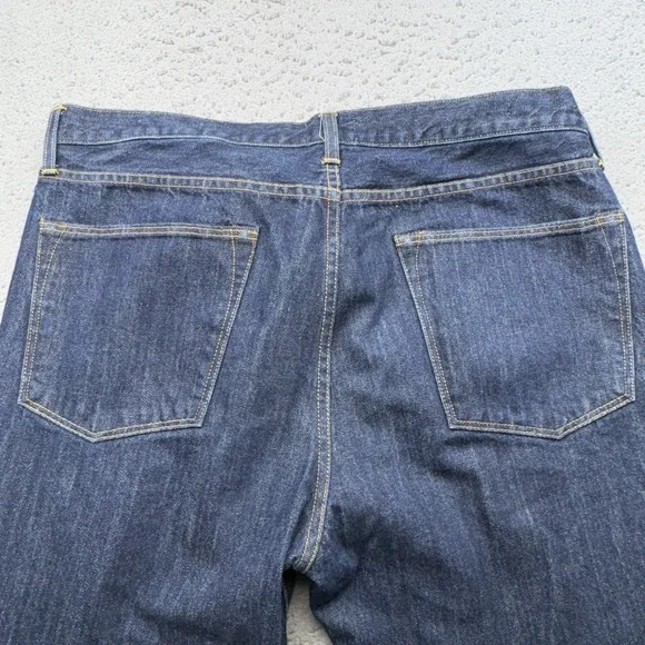 Sid Mashburn Jeans Mens 36x29 Blue Wide Leg Button Fly Indigo USA Made Tag 40x32